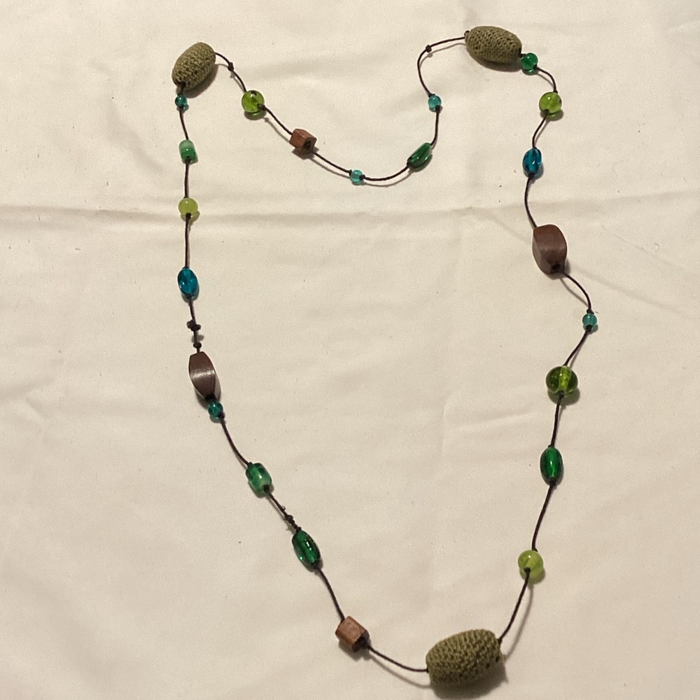 Green and Brown Beaded Necklace
